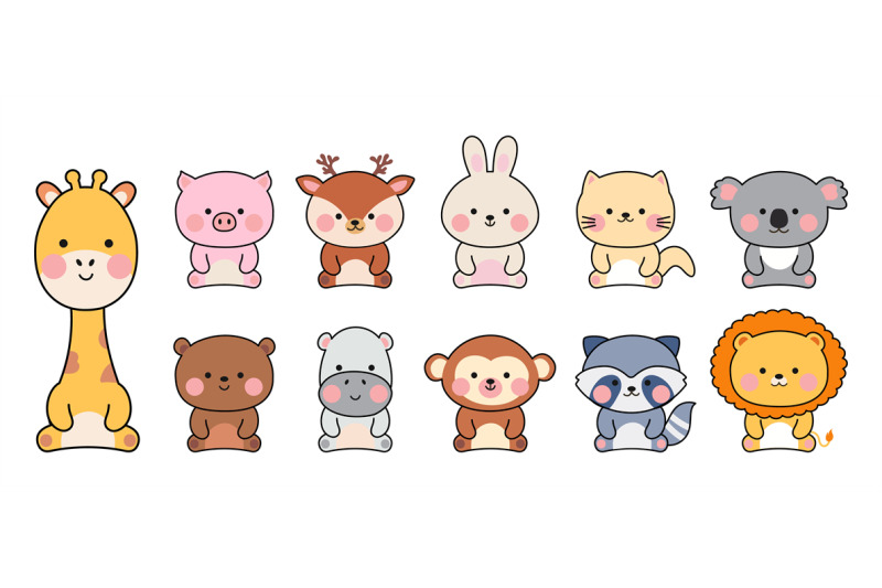 tiny-kawaii-zoo-animals-cute-animal-zoo-characters-stickers-in-korea