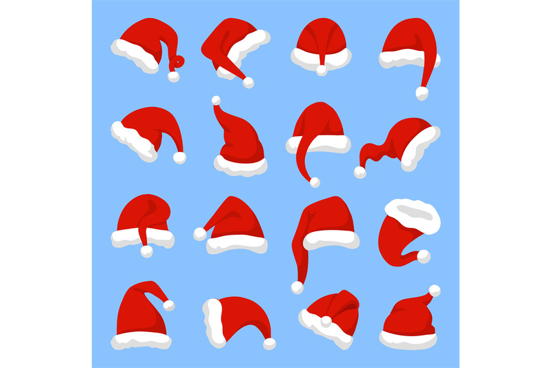 isolated-santa-hats-child-xmas-red-hat-for-celebrating-christmas-hol