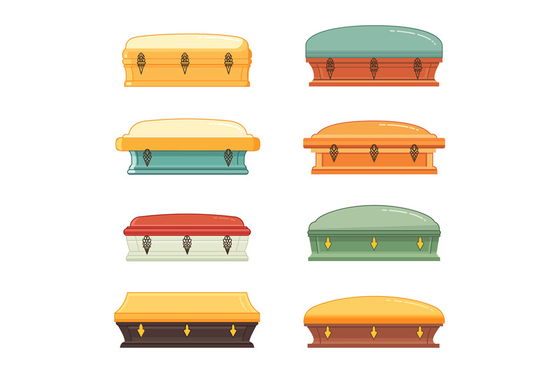 flat-coffins-ceremonial-elements-funeral-coffin-isolated-on-white-d