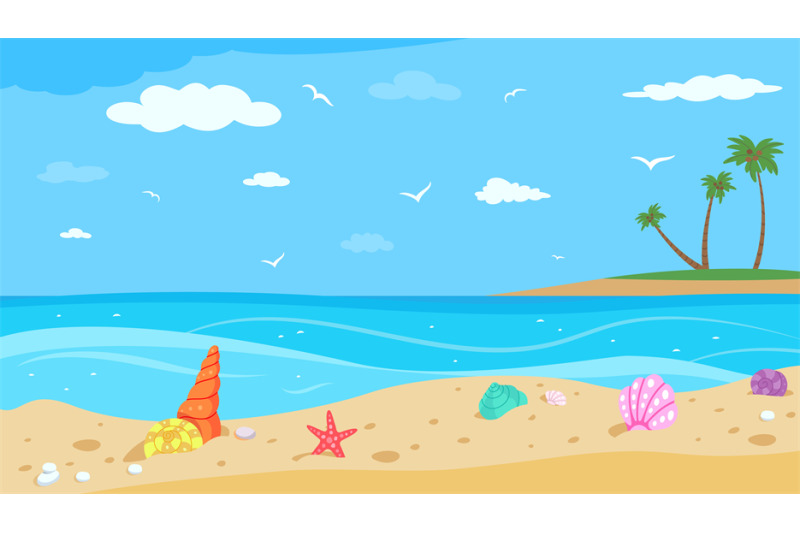 shells-on-beach-ocean-landscape-travel-or-vacation-banner-illustrat
