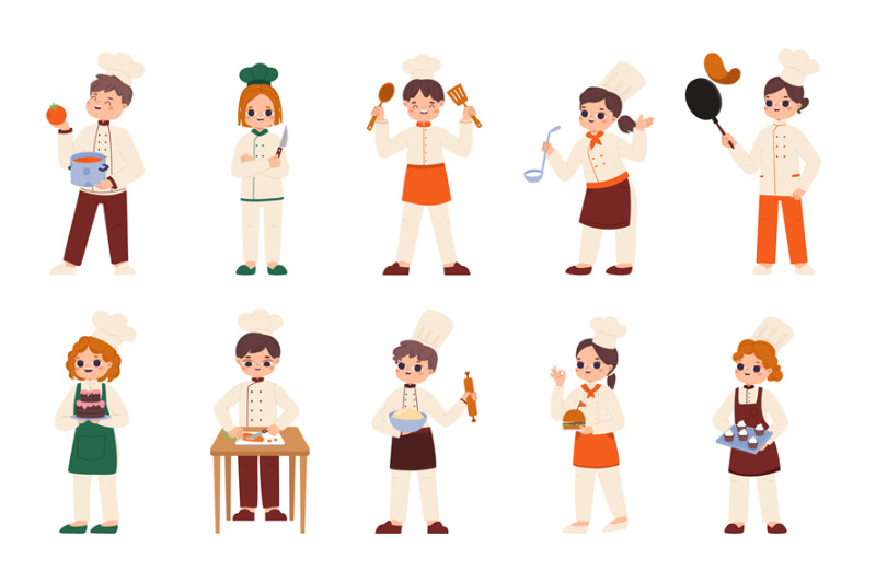 children-chefs-cooking-isolated-kids-in-chef-uniform-bakes-childish