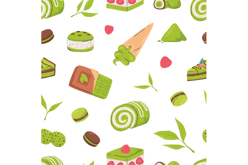 green-matcha-and-chocolate-sweet-desserts-cakes-macarons-cookies-an