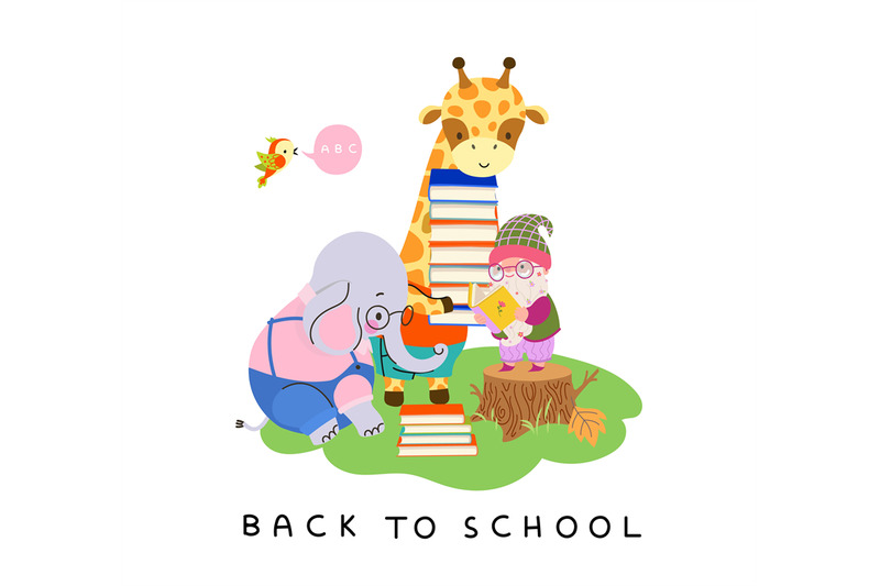 back-to-school-characters-gnome-teacher-reading-book-to-giraffe-and-e