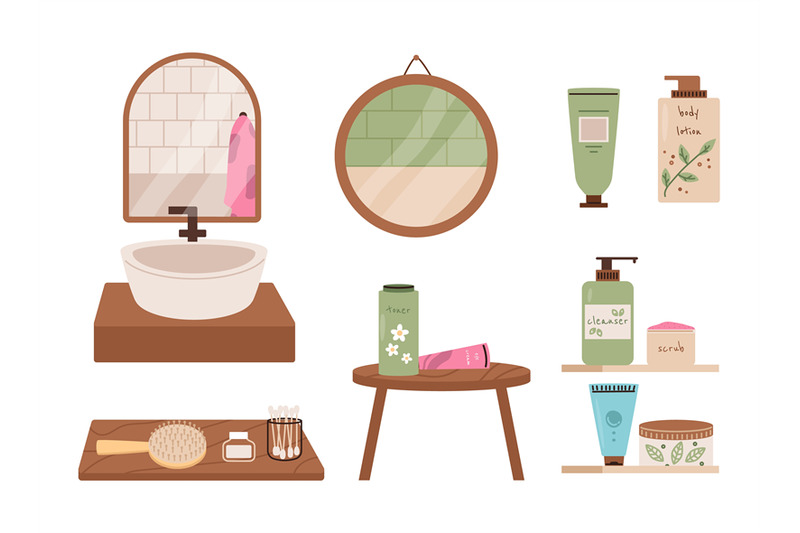 bathroom-elements-mirror-and-sink-cosmetics-tubes-lotion-and-facial
