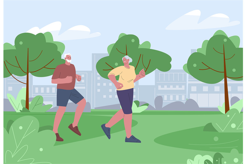 cartoon-old-person-running-in-city-park-senior-couple-jogging-health