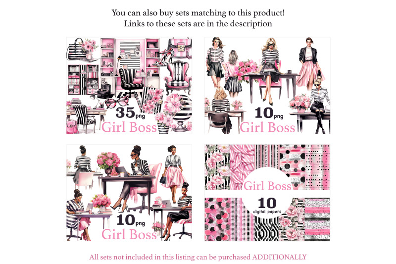 girl-boss-digital-paper-black-pink-background