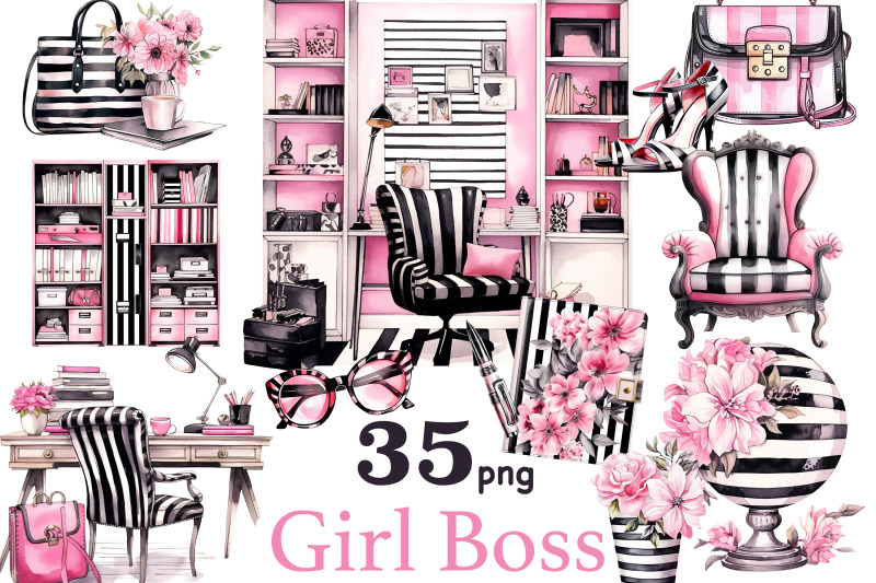 girl-boss-clipart-business-girl-clipart-set