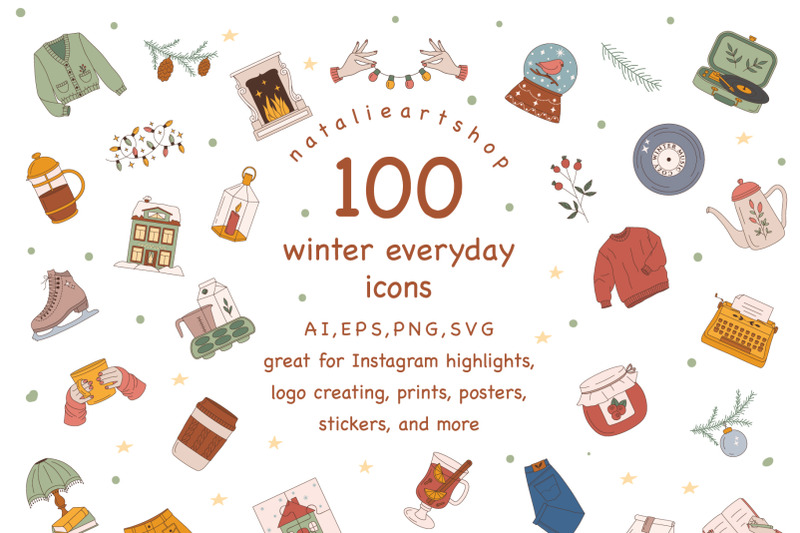 winter-everyday-color-icon-set