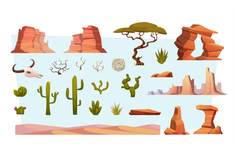 rocks-desert-outdoor-elements-from-hot-climate-exact-vector-cartoon-r