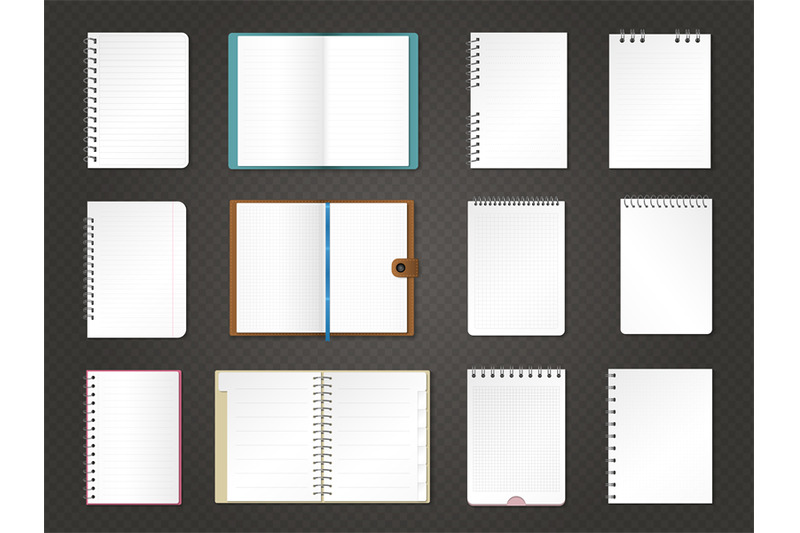 notebook-sheets-empty-daily-notes-realistic-bind-papers-recent-vector