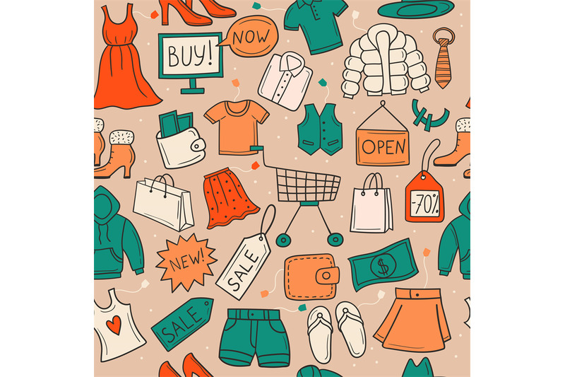 shopping-pattern-seamless-background-with-market-symbols-gadgets-mark