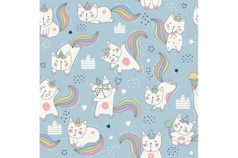 cats-pattern-kawai-animals-illustrations-for-textile-design-projects