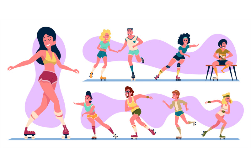 people-skaters-vintage-old-style-active-people-rollers-exact-vector-f