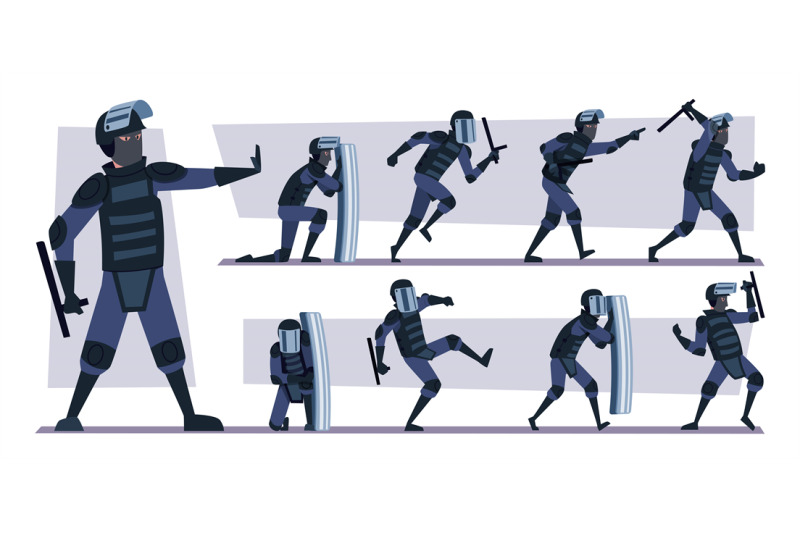 armored-police-action-squad-officers-fighting-poses-exact-vector-poli