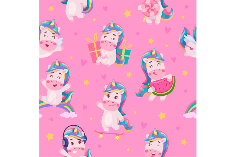 unicorns-pattern-seamless-background-with-funny-cute-fairytale-animal