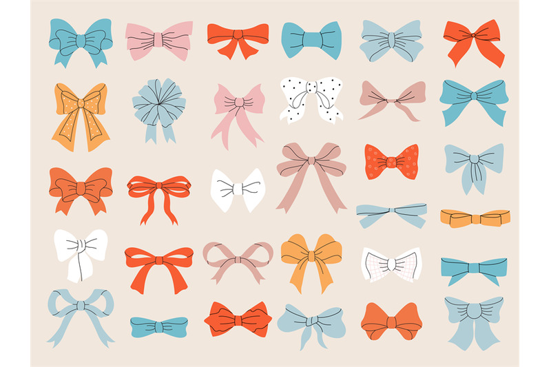 bows-silhouettes-fashioned-collection-of-ribbons-for-gifts-recent-vec