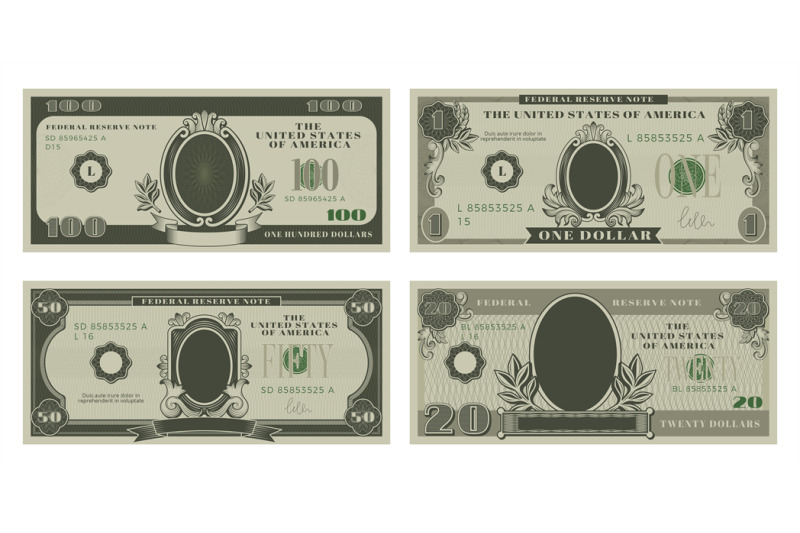 money-template-ornate-symbols-for-dollars-design-recent-vector-fonts