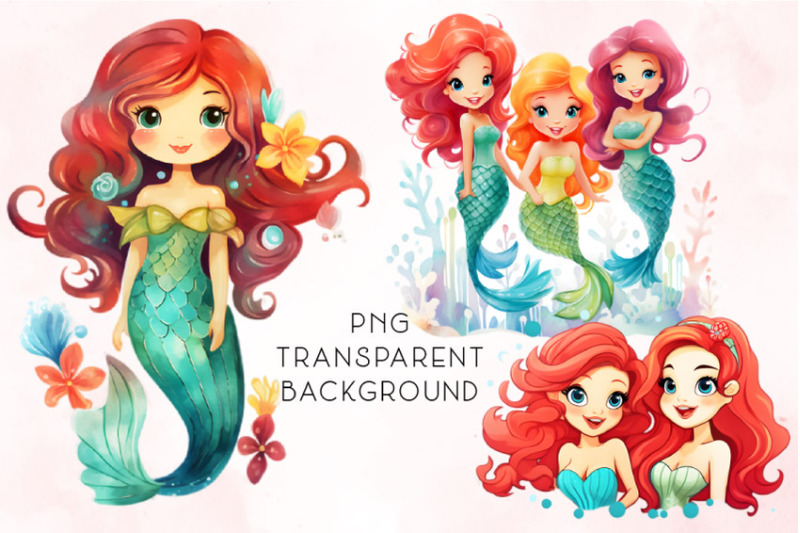 watercolor-little-mermaid-clipart