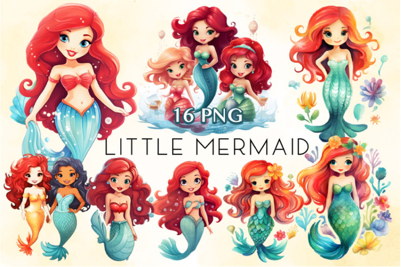 watercolor-little-mermaid-clipart