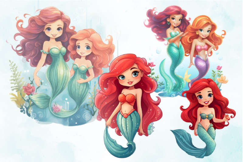 watercolor-little-mermaid-clipart