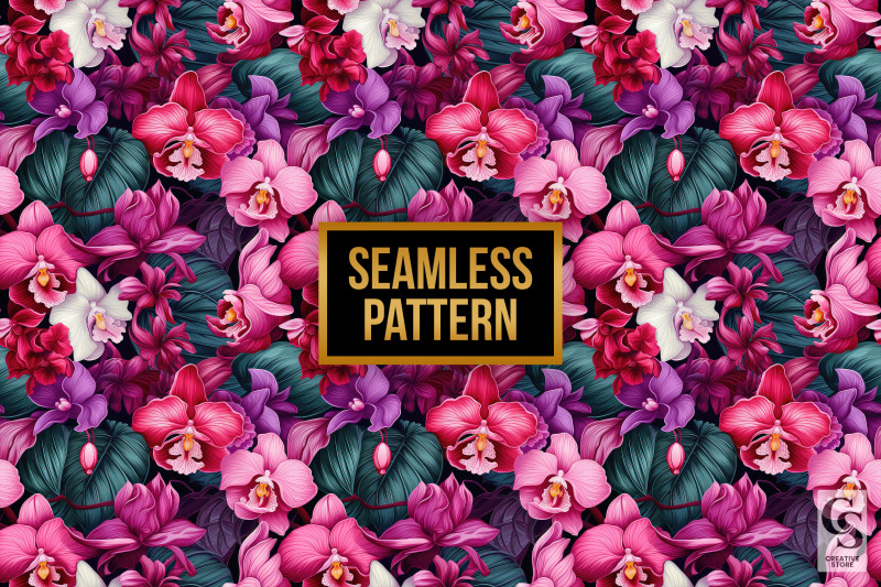 exotic-orchid-flowers-seamless-patterns