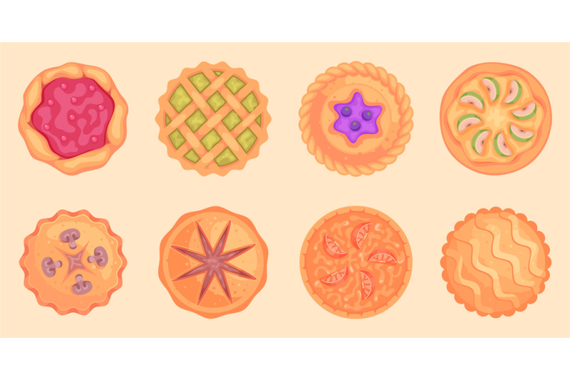 pie-top-view-cooked-tasty-round-food-pastry-pie-desserts-exact-vector