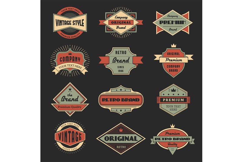 vintage-premium-badges-old-style-emblems-and-logos-with-place-for-tex