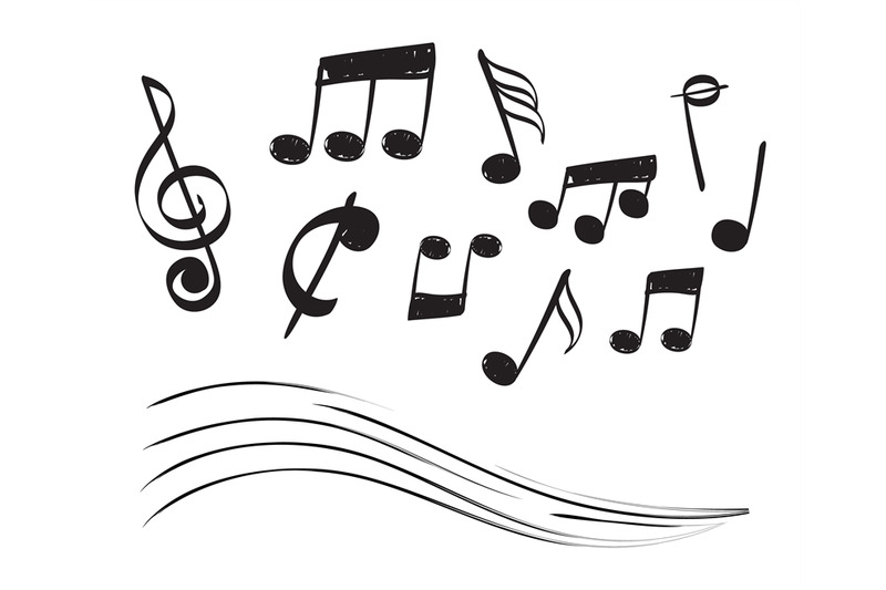 doodle-music-notes-simple-song-drawing-musical-symbols-singing-melod