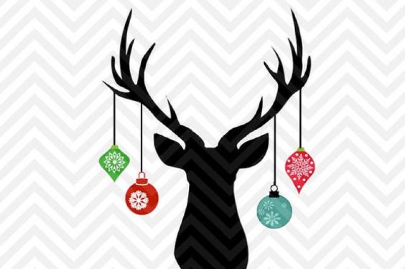 Download Christmas Deer Antler Hanging Ornaments SVG and DXF Cut ...
