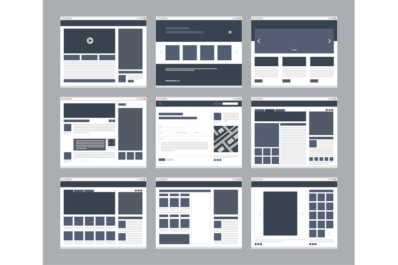 web-wireframes-landing-templates-website-pages-layouts-email-video