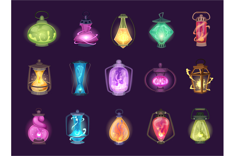 fairytale-lantern-video-game-cartoon-magic-equipment-exact-vector-ill