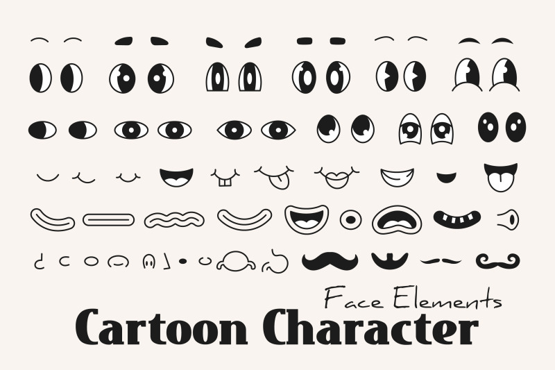 retro-cartoon-character-face-elements
