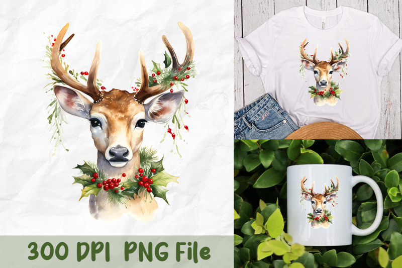 festive-deer-and-holly-design