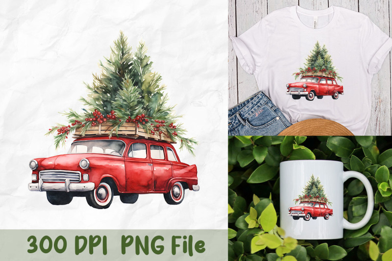 red-truck-with-tree-design