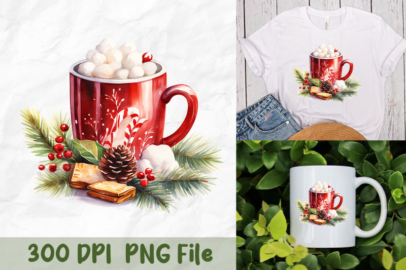 cozy-holiday-mug-and-holly-art