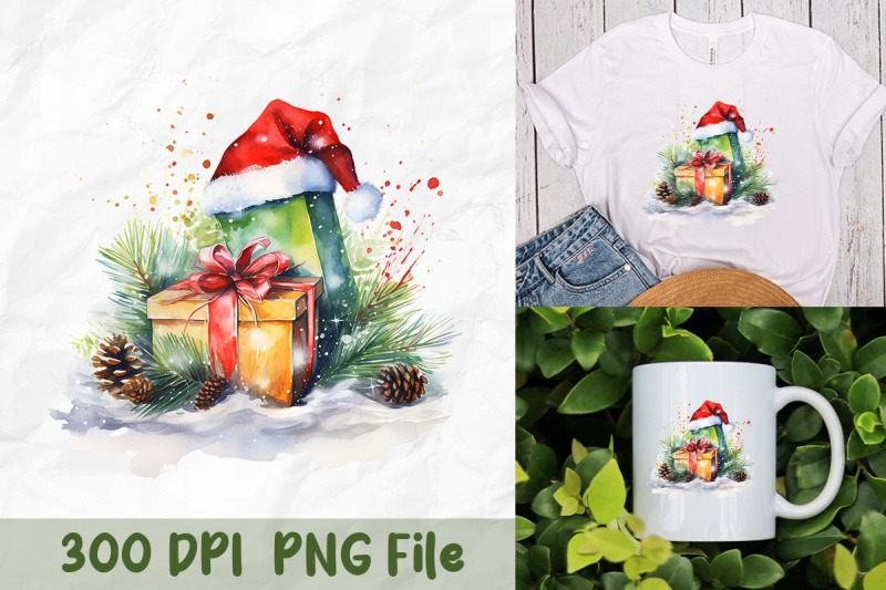 gift-box-with-santa-hat-design