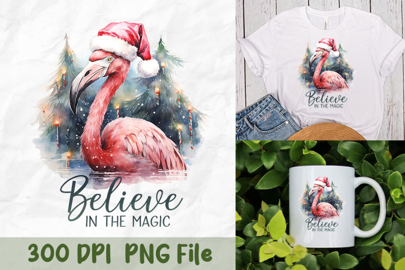 believe-flamingo-christmas-art