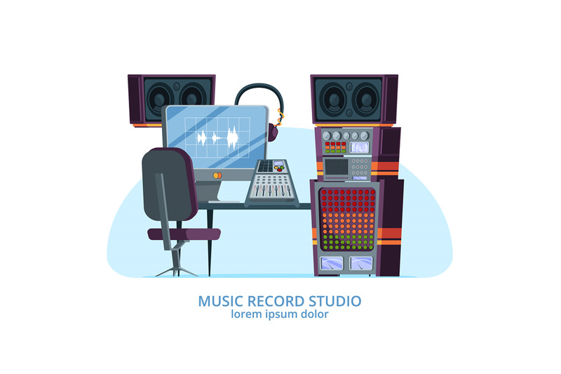 music-studio-musical-and-computer-gadgets-for-professional-recording