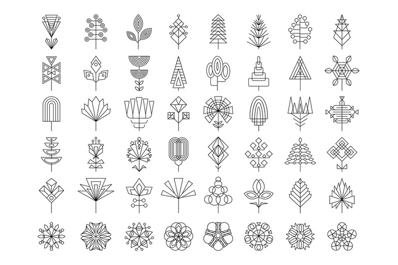 stylized-plants-flowers-leaves-and-trees-geometrical-shapes-recent-ve