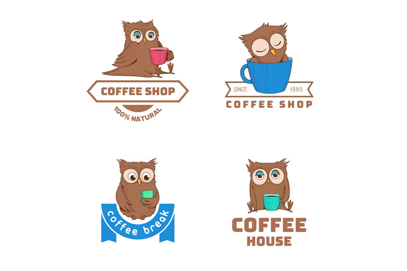 coffee-logo-owl-mascot-with-hot-drink-cups-vector-identity-badges-te