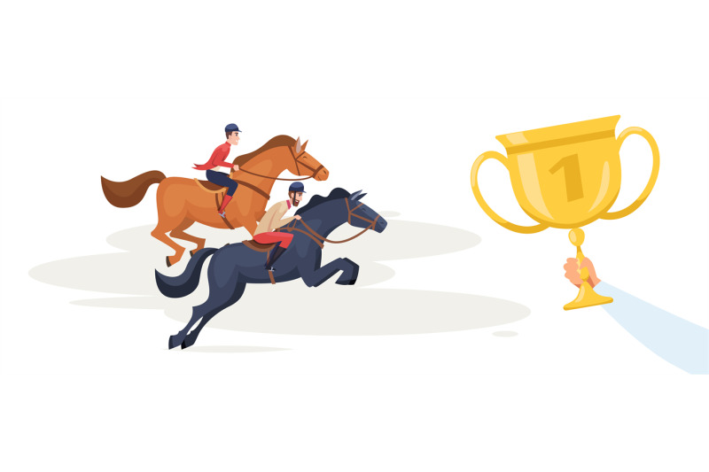 horse-riders-sport-equestrian-characters-moving-to-golden-achievement