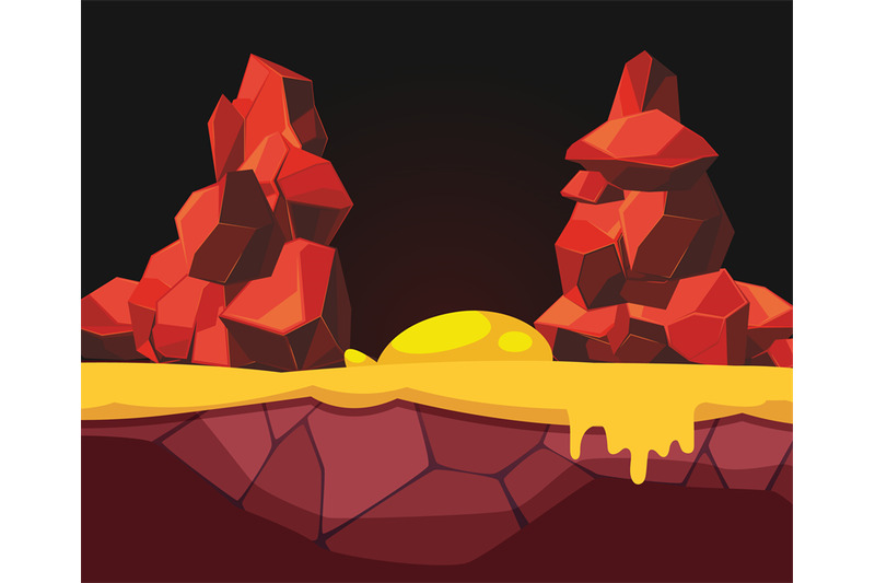 lava-cave-background-with-rock-and-flowing-liquid-lava-vector-picture