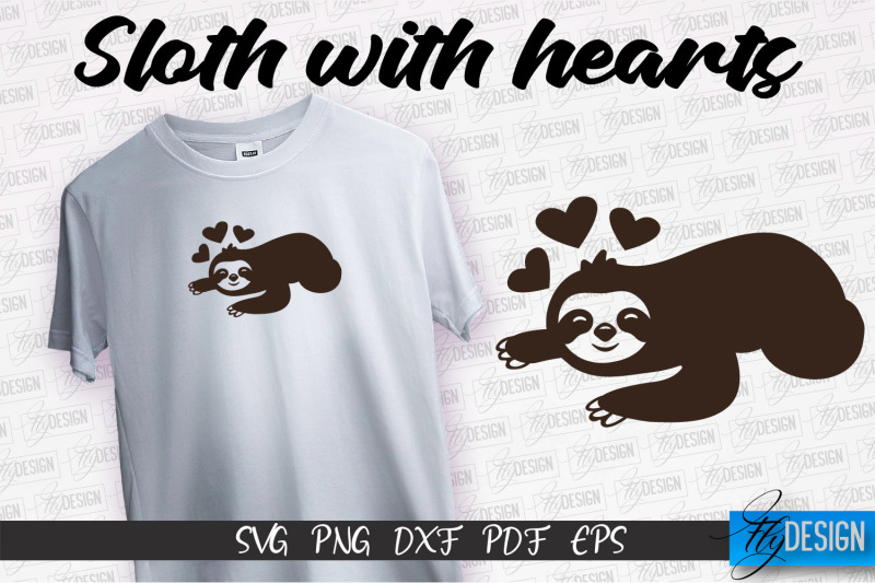 sloth-with-hearts-svg-lazy-design-svg-svg-file