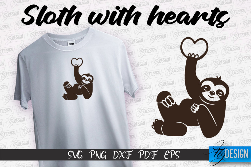 sloth-with-hearts-svg-lazy-design-svg-svg-file