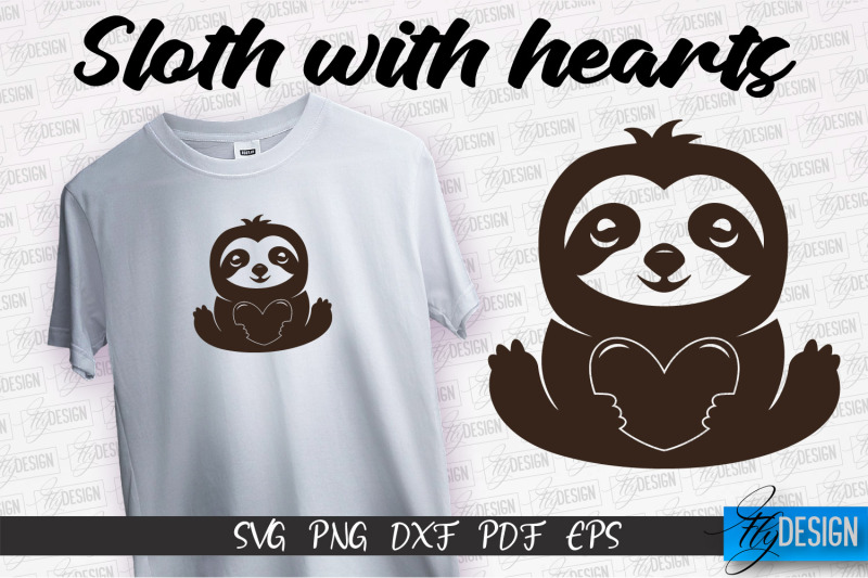 sloth-with-hearts-svg-lazy-design-svg-svg-file