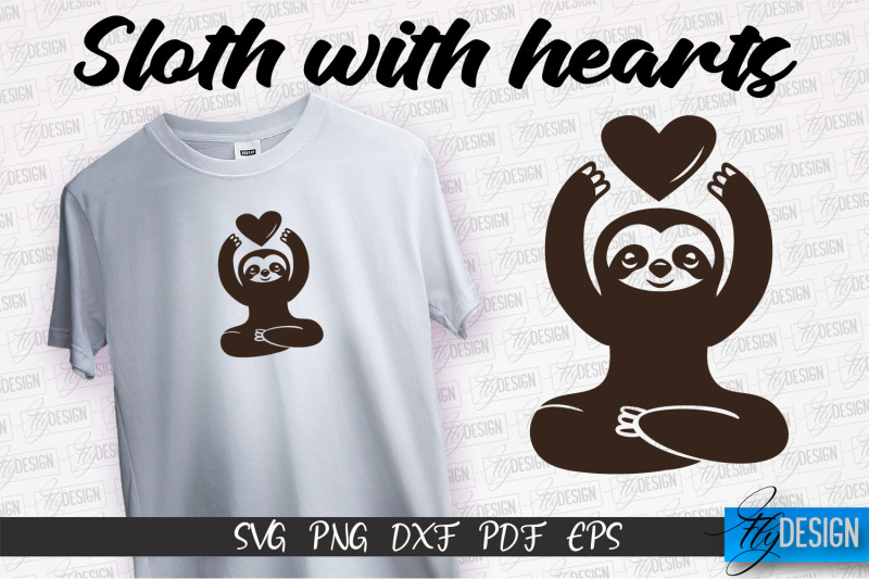 sloth-with-hearts-svg-lazy-design-svg-svg-file