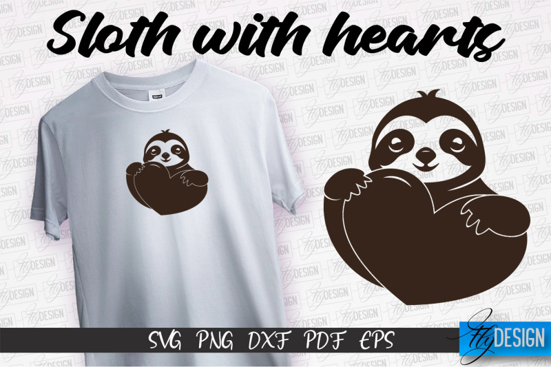 sloth-with-hearts-svg-lazy-design-svg-svg-file