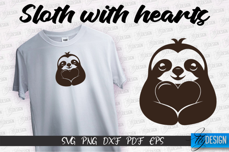 sloth-with-hearts-svg-lazy-design-svg-svg-file