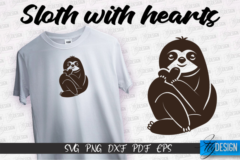 sloth-with-hearts-svg-lazy-design-svg-svg-file