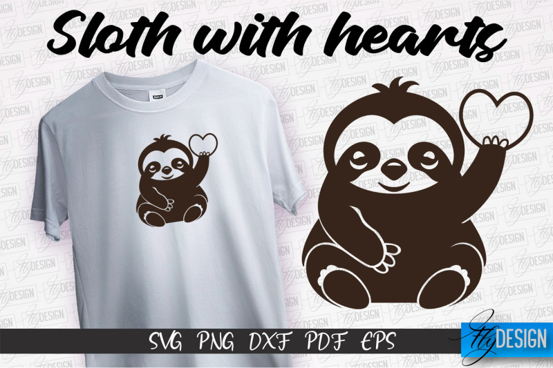 sloth-with-hearts-svg-lazy-design-svg-svg-file